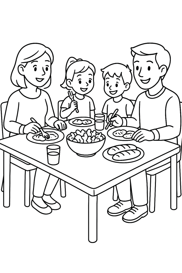 Reunião em Família na Hora do Jantar
