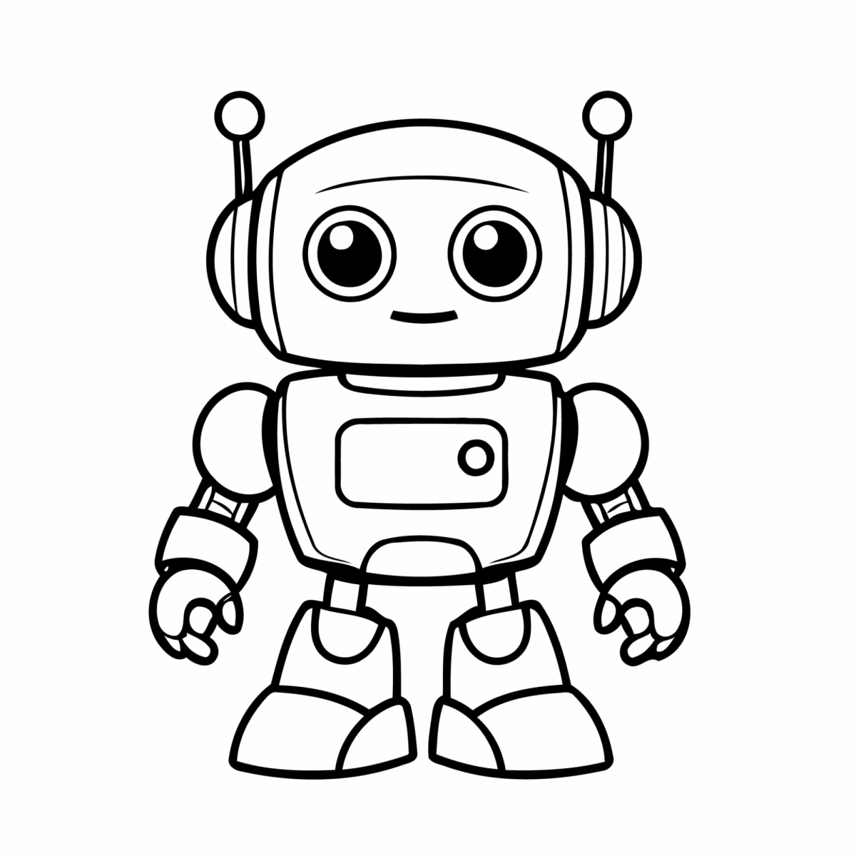 Robô de brinquedo com rodinhas para colorir