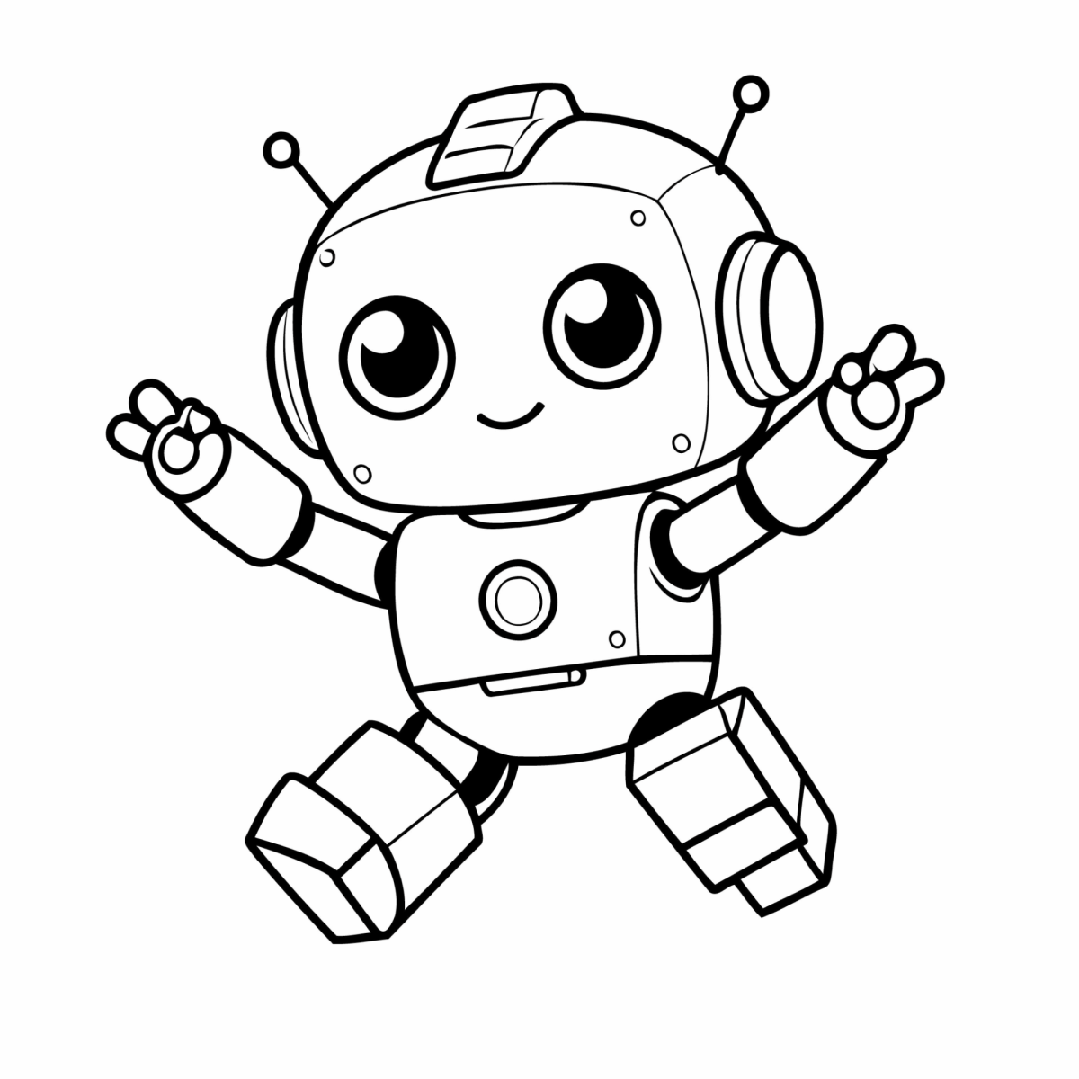 Robozinho dançando para colorir