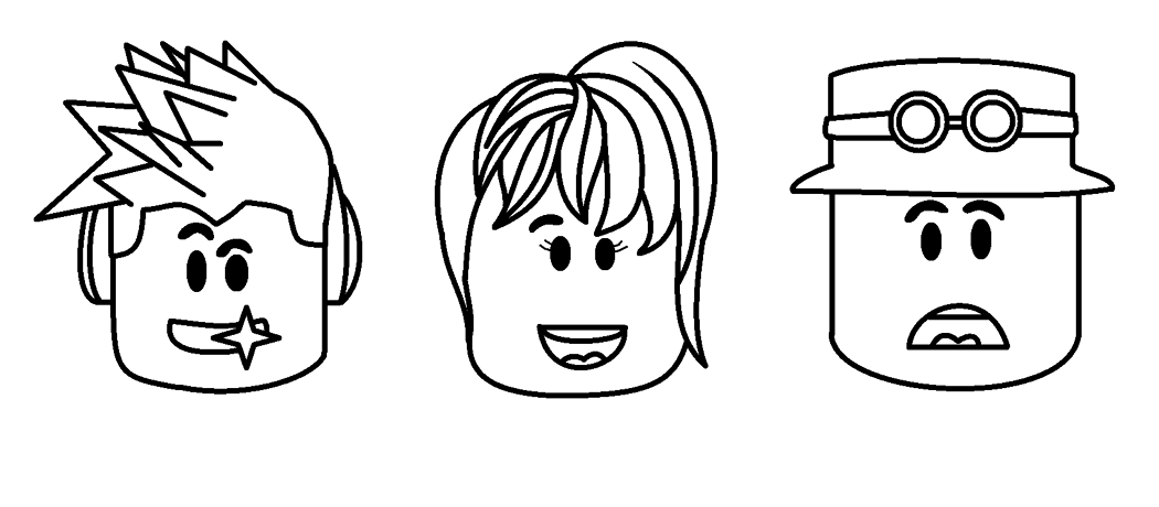 Rostos de avatares do Roblox para colorir