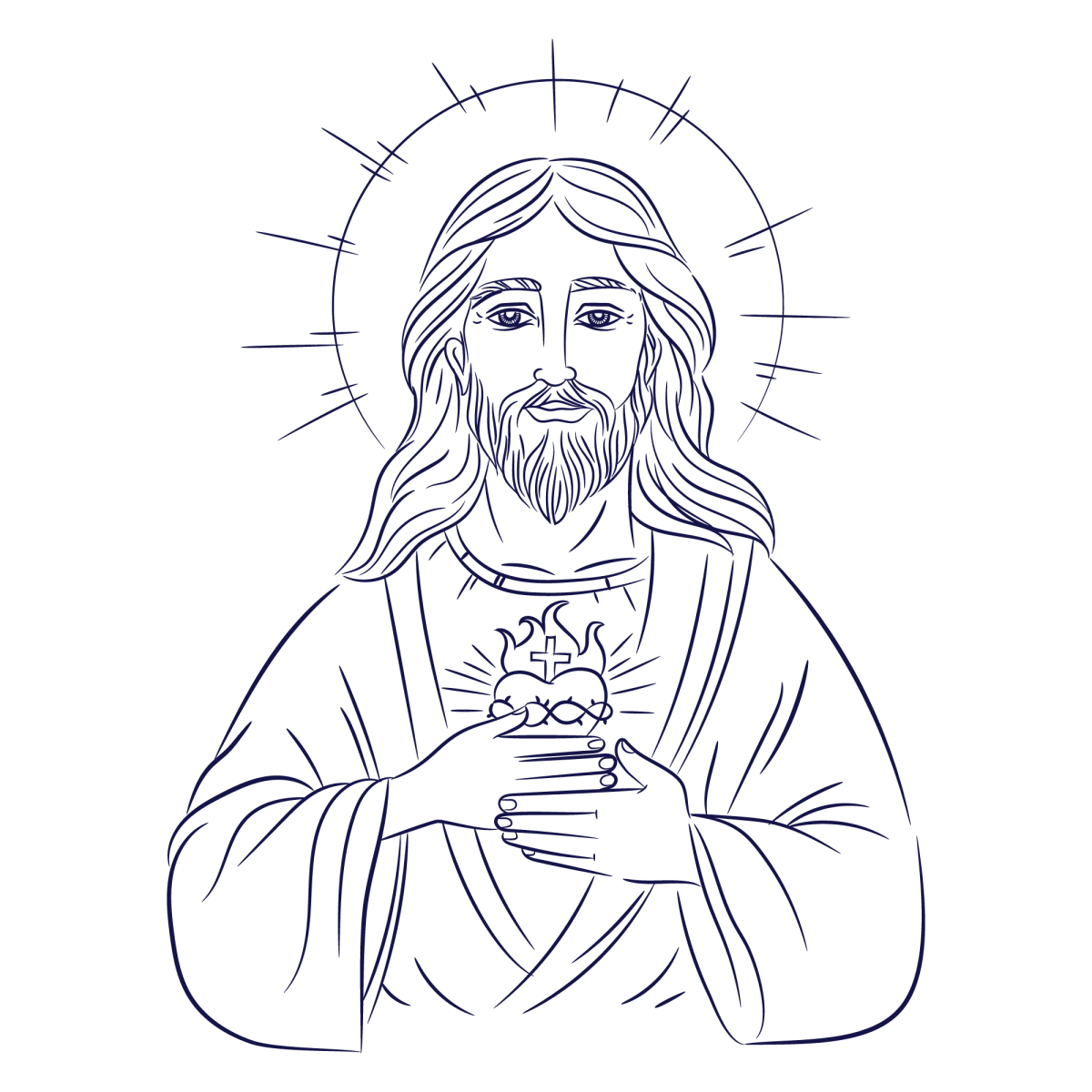 Sagrado Coração de Jesus para Colorir
