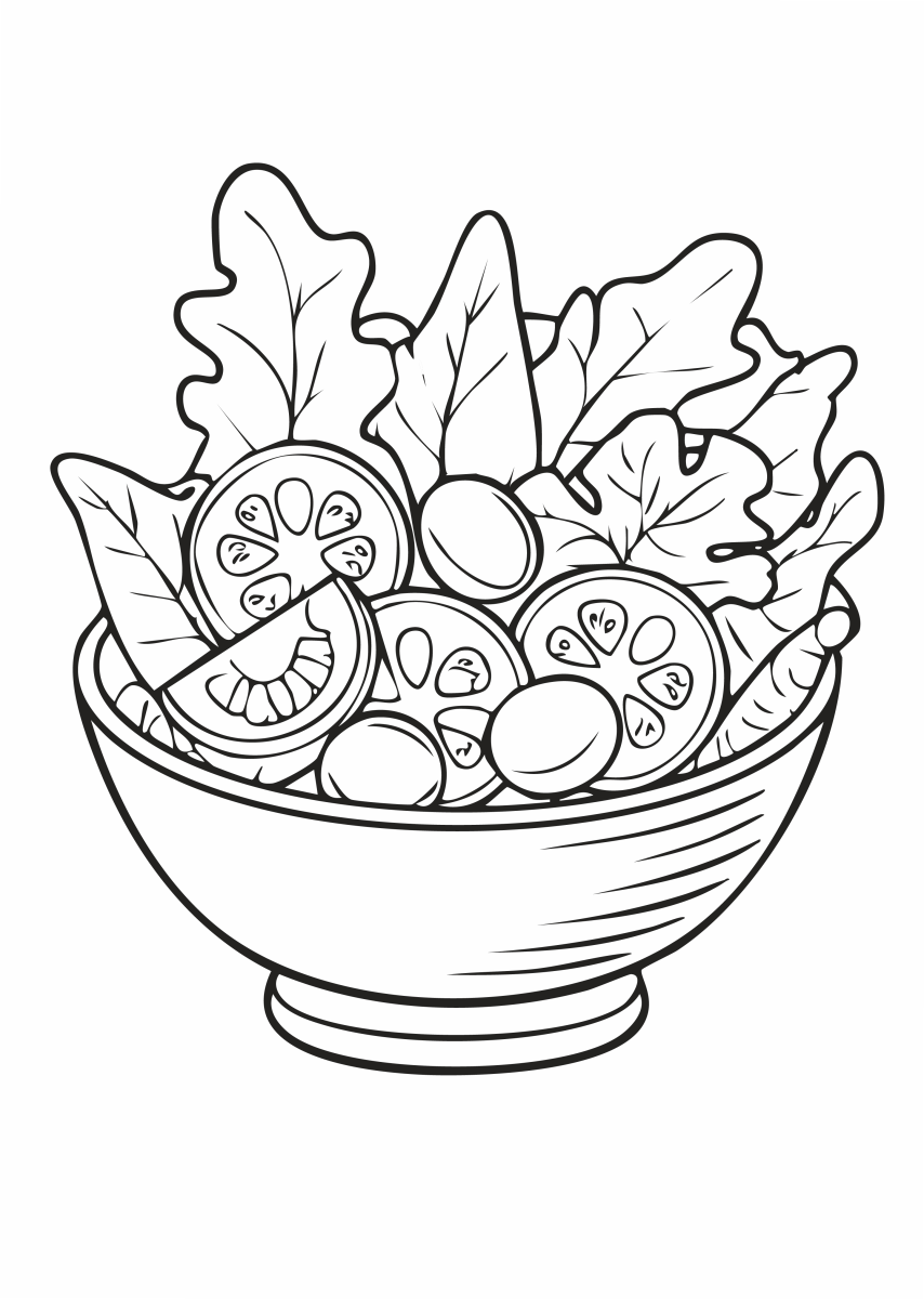 Salada Vibrante para Colorir