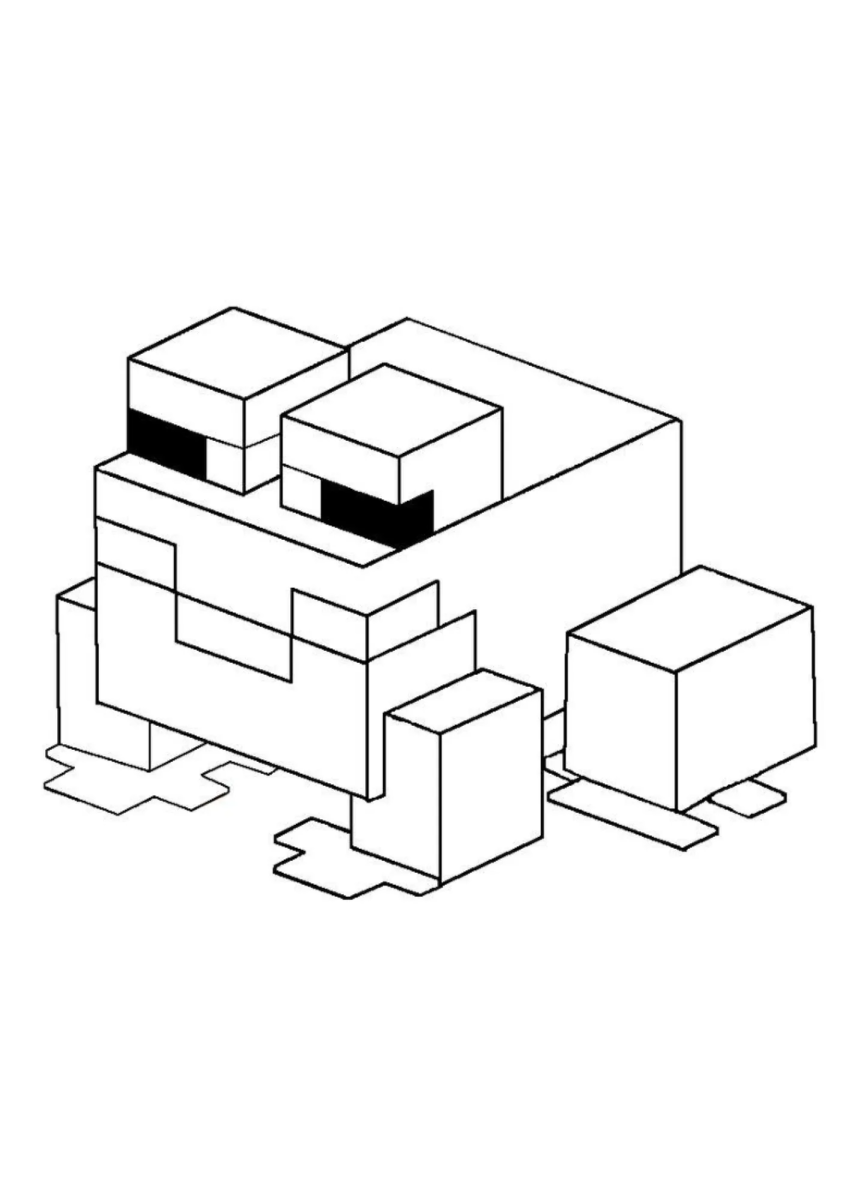 Sapinho do Minecraft para colorir