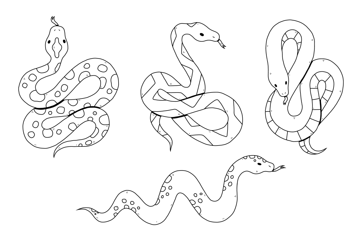 Serpentes Encantadoras para Colorir