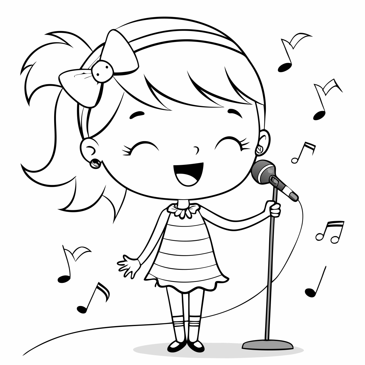 Sing-Along Girl in a Musical Moment