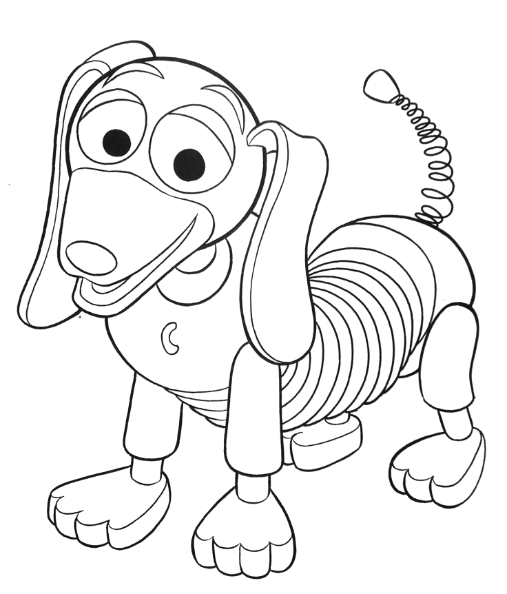 Slinky, o cachorro de mola para colorir