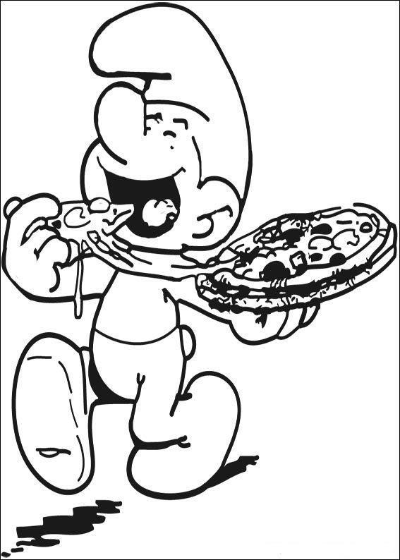 Smurf Celebrates Pizza Delight