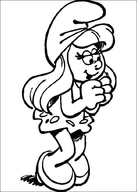 Encantadora Smurfette em Preto e Branco