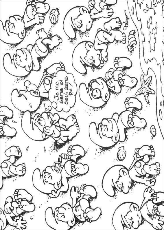 Relaxando na Praia com os Smurfs