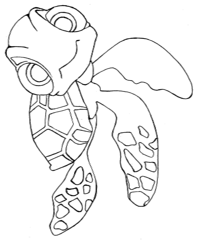 Squirt nadando no oceano para colorir