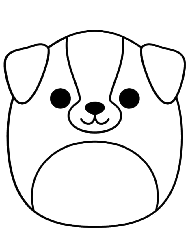 Squishmallow cachorrinho de orelhas caídas para colorir