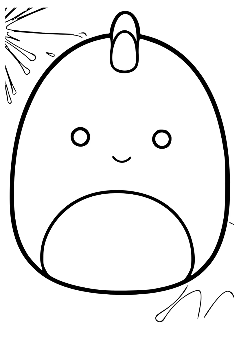 Squishmallow dinossauro com crista para colorir