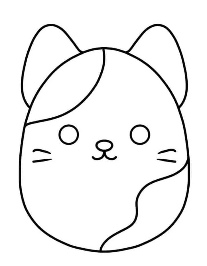 Squishmallow gatinho malhado para colorir