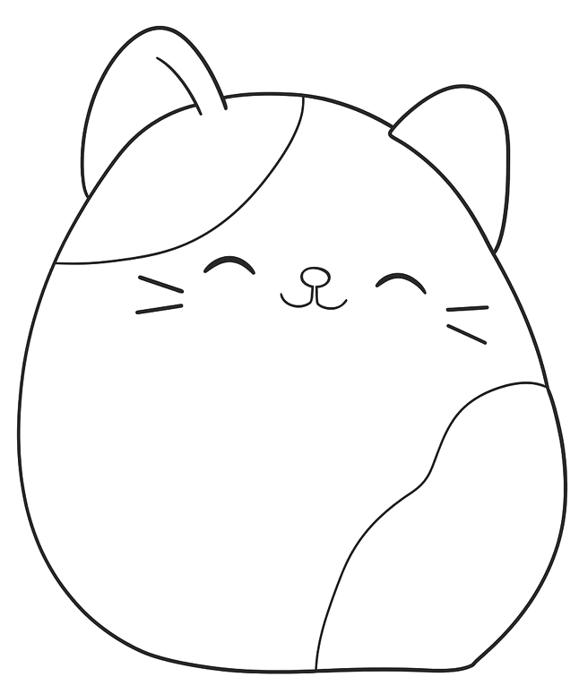 Squishmallow gatinho sorridente para colorir