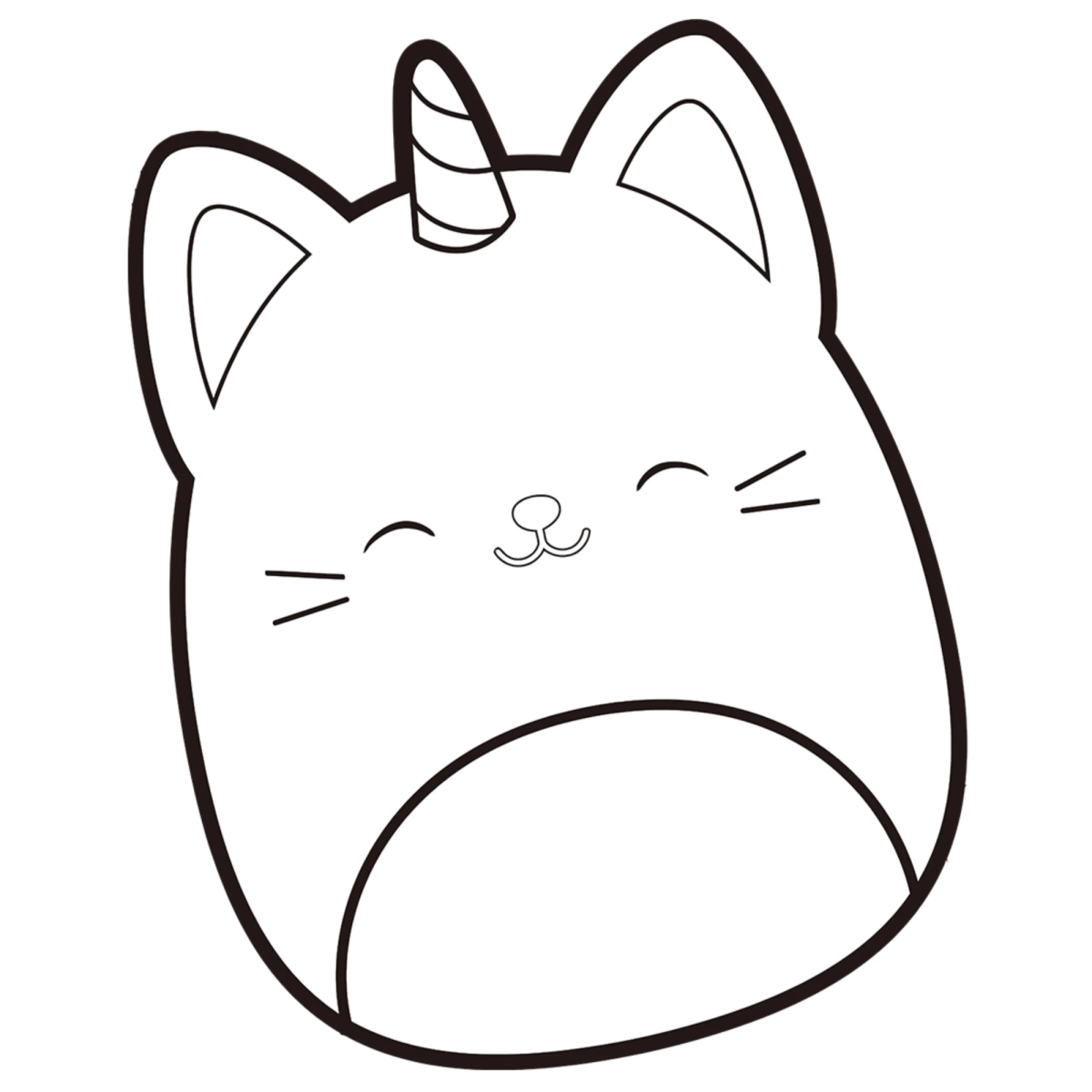 Squishmallow gato unicórnio para colorir