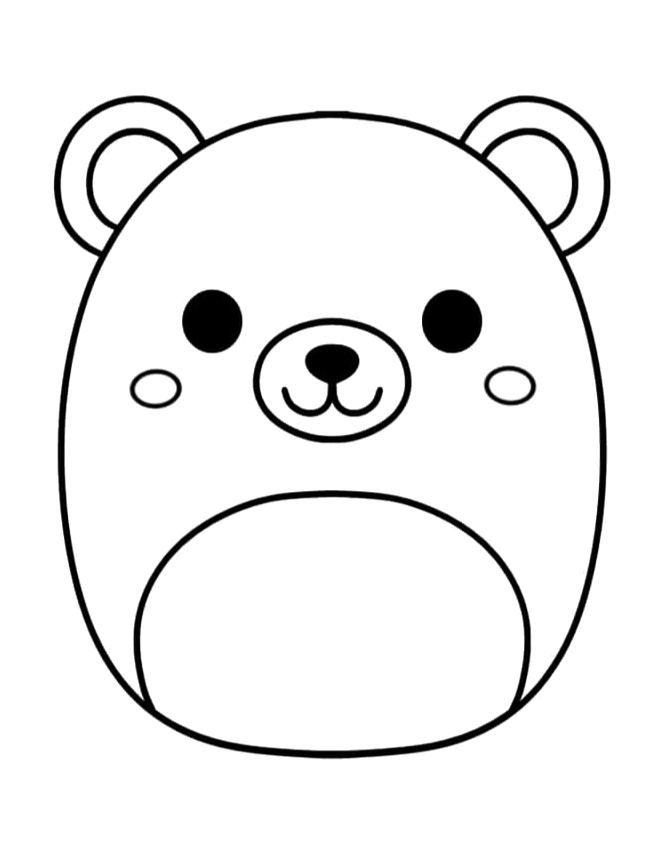 Squishmallow ursinho de orelhas redondas para colorir