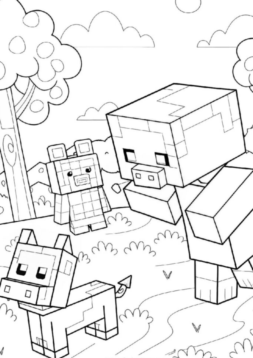 Steve e seu cachorro para colorir