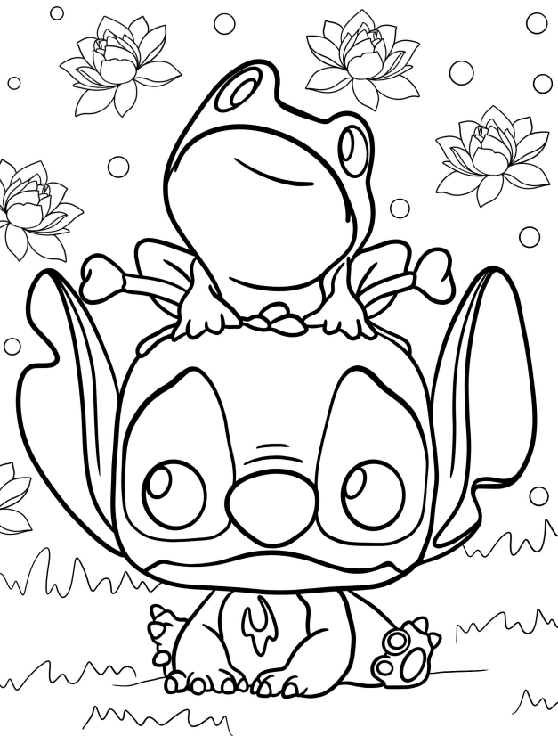 Stitch e o Sapo em Aventuras no Jardim