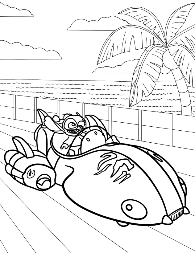 Stitch Takes the Wheel