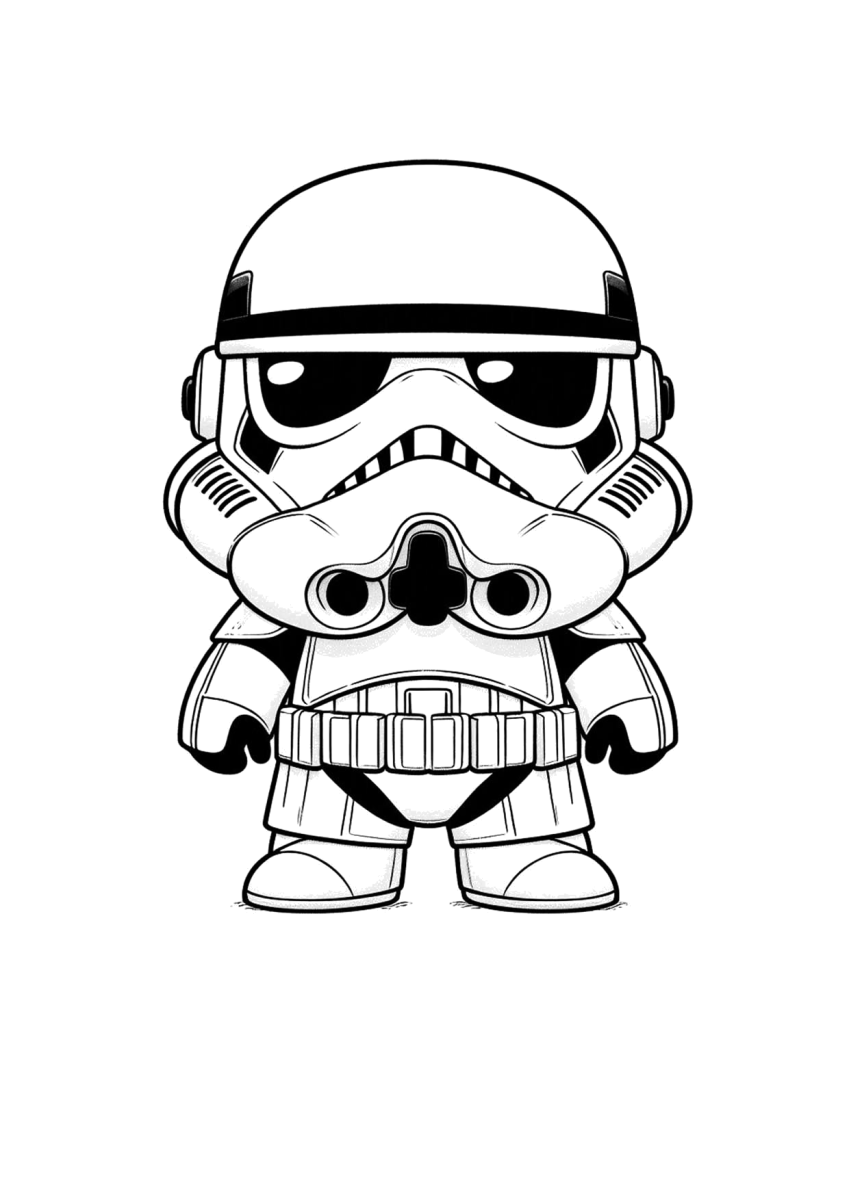 Stormtrooper fofinho em estilo chibi para colorir