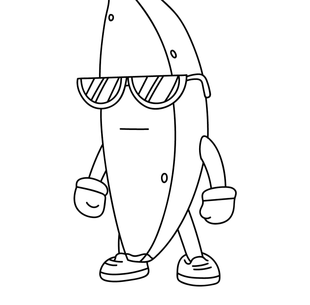 Stumble Guy banana de óculos escuros para colorir