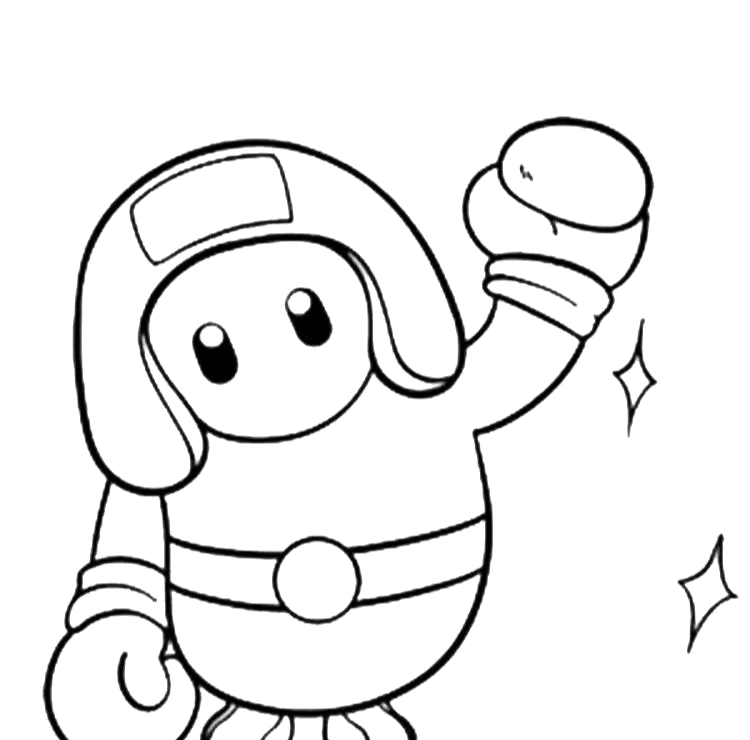 Stumble Guy boxeador acenando para colorir