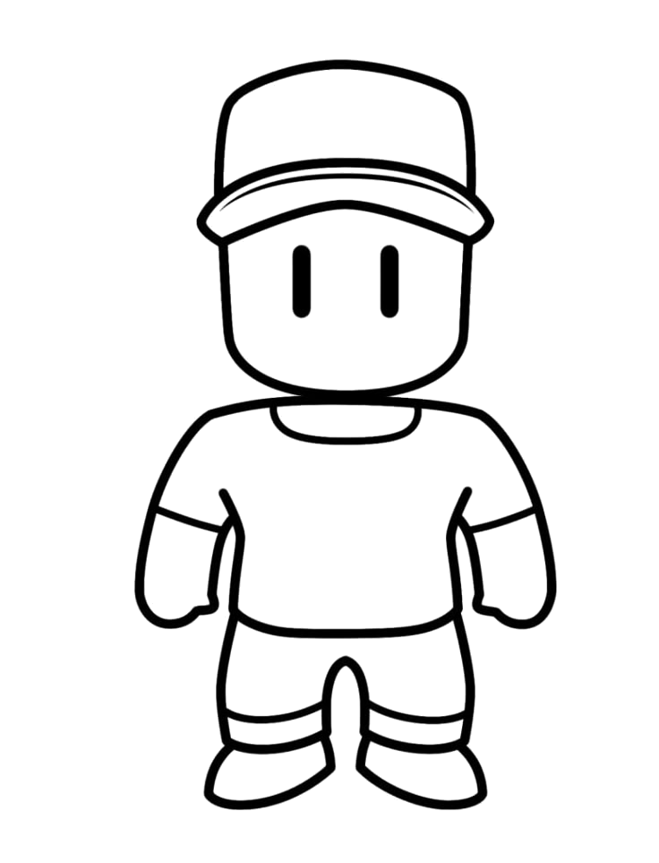 Stumble Guy clássico de boné para colorir