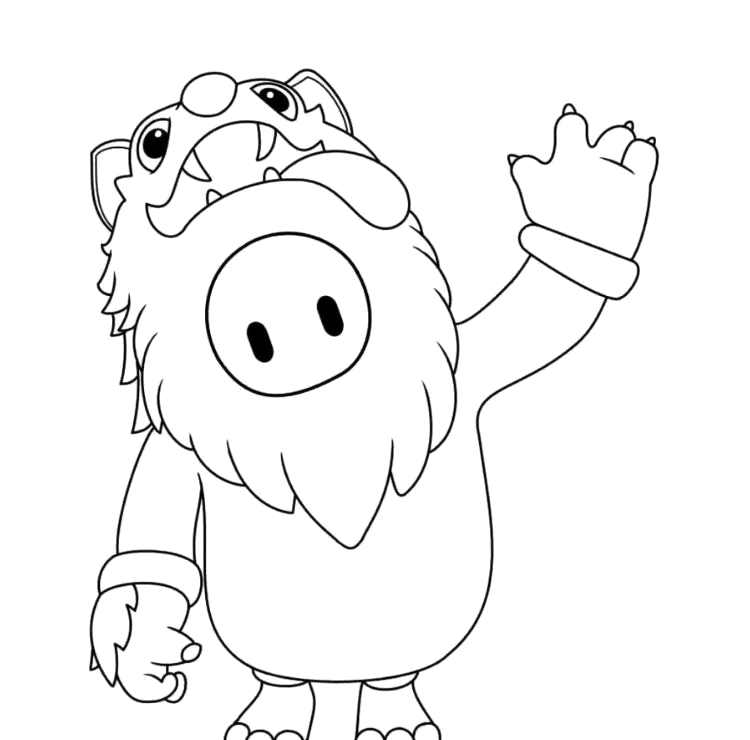 Stumble Guy de barba grande acenando para colorir