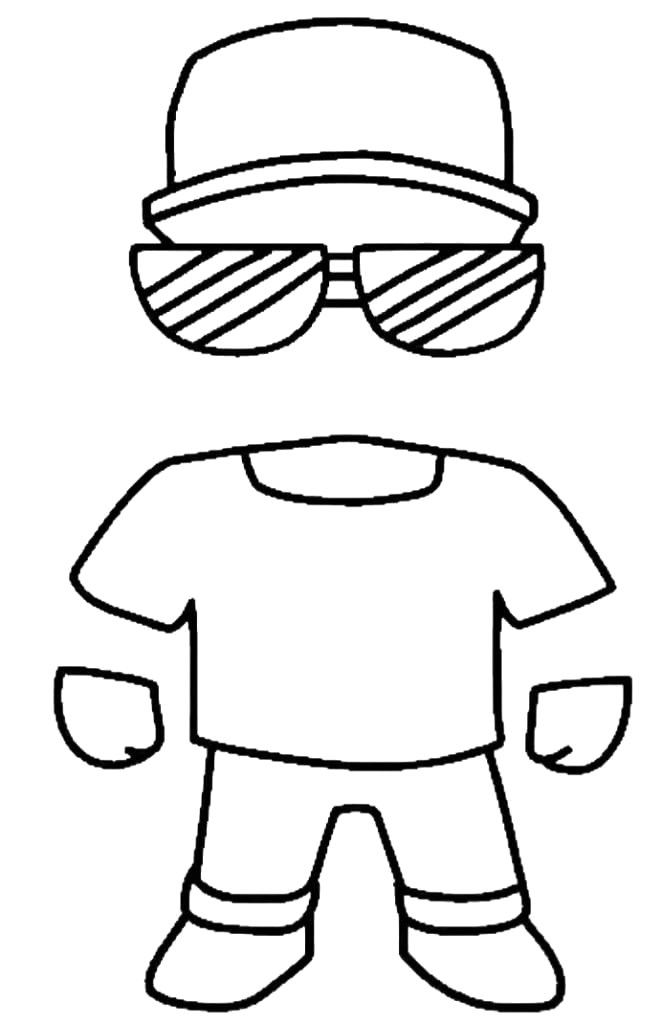 Stumble Guy de boné e óculos escuros para colorir