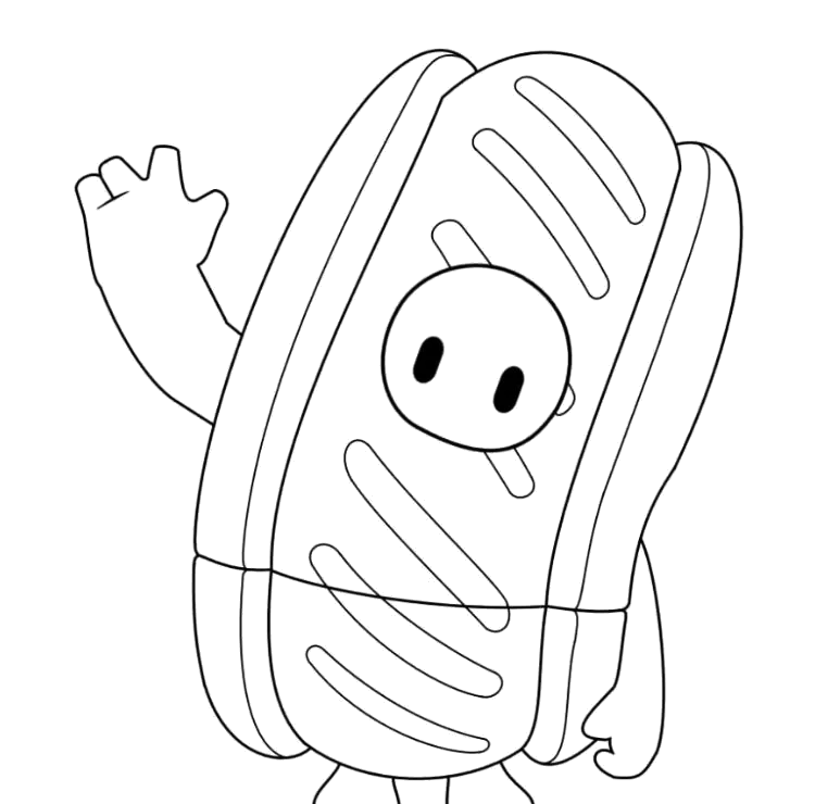 Stumble Guy fantasiado de cachorro-quente para colorir