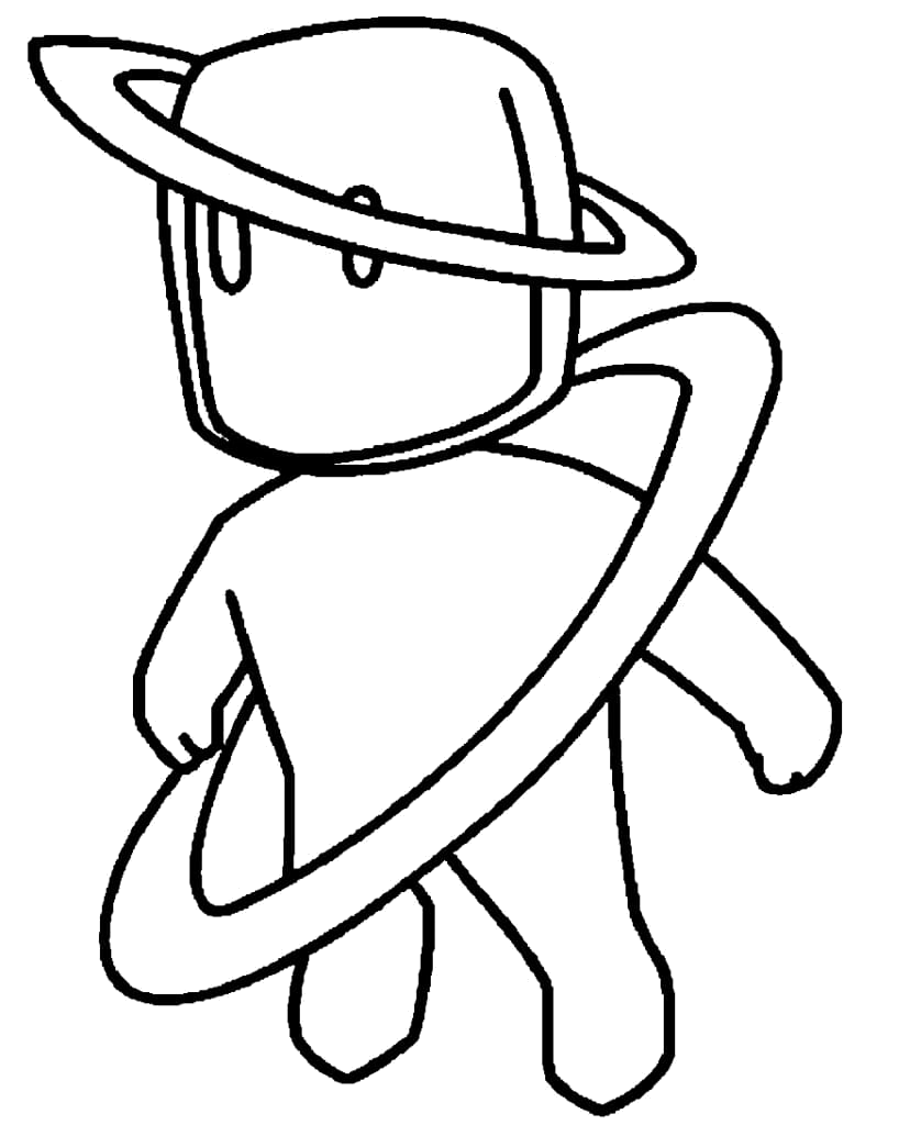 Stumble Guy fantasiado de planeta Saturno para colorir