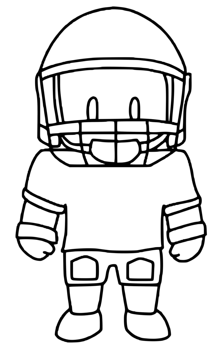 Stumble Guy jogador de futebol americano para colorir