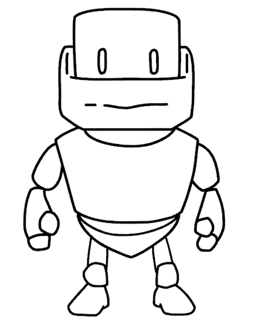 Stumble Guy sorridente de capacete para colorir