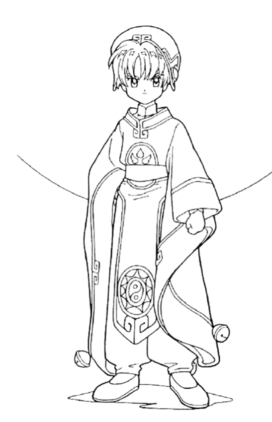 Syaoran Li com roupa tradicional chinesa para colorir
