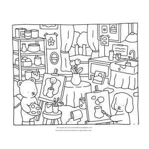 A Arte de Colorir com Ursos e Cães Amigáveis