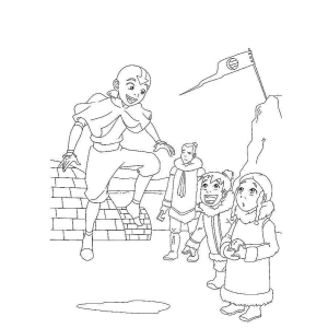 Aang e Amigos Explorando a Tribo da Água