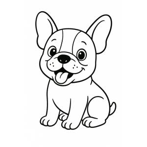 Adorável Bulldog para Colorir