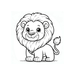 Adorável Leãozinho Espera Para Ser Colorido
