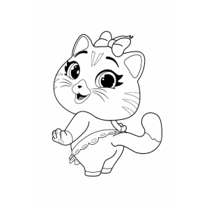 Alegre e Adorável: Gatinha de 44 Gatos para Colorir