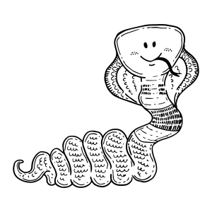 Alegre Cobra Pronta para Colorir