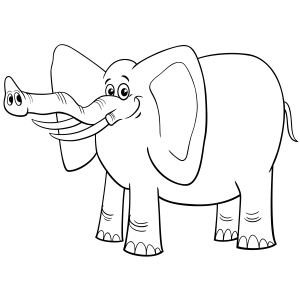 Alegre Elefante Pronto para Colorir