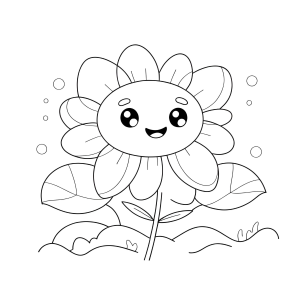 Alegre Girassol para Colorir