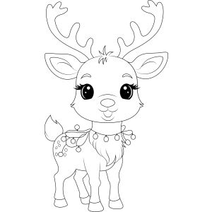 Alegre Rena de Natal para Colorir