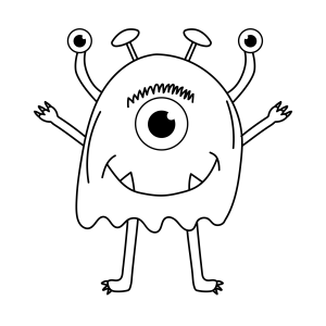Alienígena de um olho só acenando para colorir