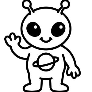 Alienígena simpático acenando para colorir