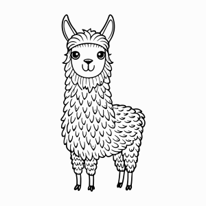 Alpaca peludinha com manta para colorir