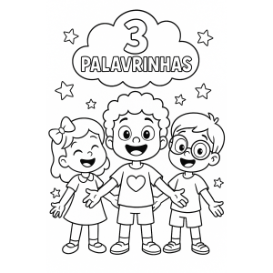 Amigos do 3 Palavrinhas para Colorir