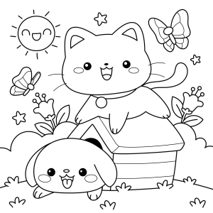Amigos Felizes no Jardim Encantado