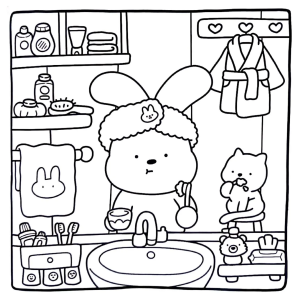Amigos na cozinha abrindo a geladeira para colorir