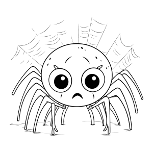 Aranha assustada para colorir